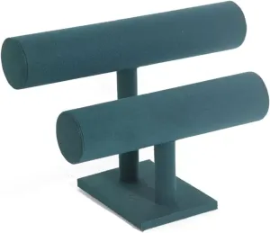 Jewelry Organizer Stand 2 Tier Bracelet Holder, Bracelet Display Stand, Velvet Jewelry Organizer Displays for Necklace Watches Bracelet Bangle Holder Necklace Display Stand (Color : Green)