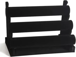 Jewelry Rack 3 Tiers Bracelet Holder, T-Bar Velvet Jewelry Organizer Stand and Display, Detachable Bracelet Display Stand, Jewelry Tree for Watch Organization Jewelry Sta