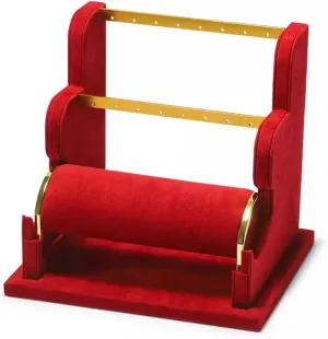 Jewelry Rack Earring Display Holder, Velvet Jewelry Display Stand, Detachable Bracelet Display Organizer Stand, Jewelry Holder for Watch Display Jewel
