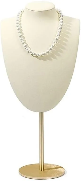 Jewelry Rack Necklace Display Rack Jewelry Store Pendant Rack Fashion Microfiber Retractable Aluminum Alloy Window Jewelry Display Stand Jewelry Display(White)