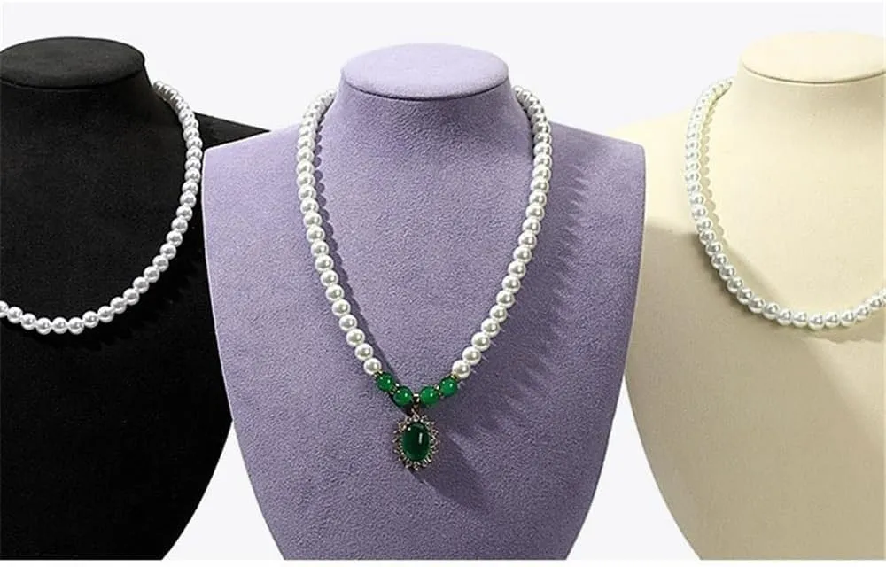 Jewelry Rack Necklace Display Rack Jewelry Store Pendant Rack Fashion Microfiber Retractable Aluminum Alloy Window Jewelry Display Stand Jewelry Display(White)