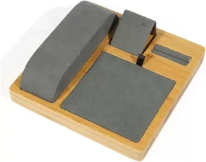 Jewelry Stand Velvet Wooden Jewelry Display Tray Showcase Display Organizer Rings Earrings Necklaces Bracelet Watch Display Stand for Selling Jewelry Holder Jewelry Display