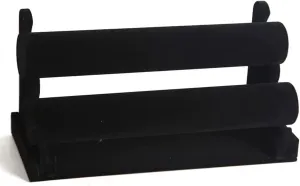 Jewelry Towers Bracelet Holder, Velvet Bracelet Holder with 2 Tier Rack- Detachable Bracelet Display Stand for Jewelry Organization and Display Jewelry Rack (Color : Black) (Black)