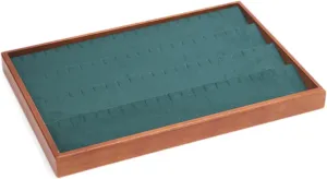 Jewelry Tray,Suede Velvet Showcase Holder Compartments Jewelry Box,Jewelry Storage Case for Watches Earrings Necklace Home, Green