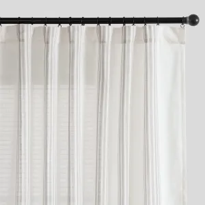jinchan Striped Linen Blend Curtains 72 Inches Long for Living Room Grey Stripe Semi Sheer Light Filtering Modern Farmhouse Gray Drapes for Bedroom Curtain Set 2 Panels