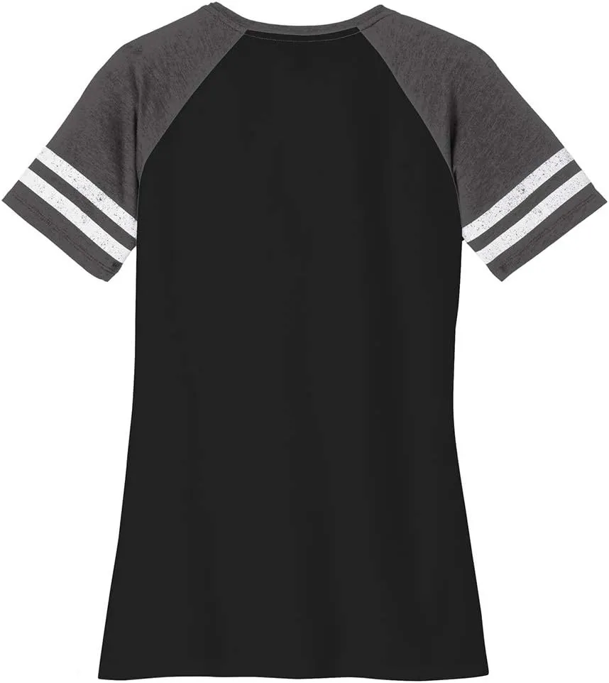 Joe's USA Ladies Distressed Retro V-Neck T-Shirts. Ladies Sizes: XS-4XL