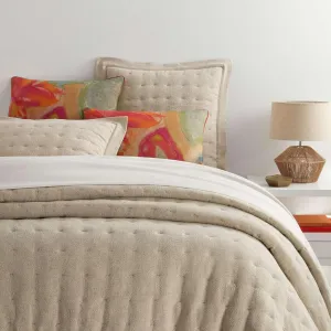 Jonah Linen Quilt, Full/Queen, Natural Solid Pattern