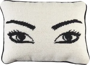 Jonathan Adler Eyes Needlepoint Throw Pillow, 1 Count (Pack of 1), Natural