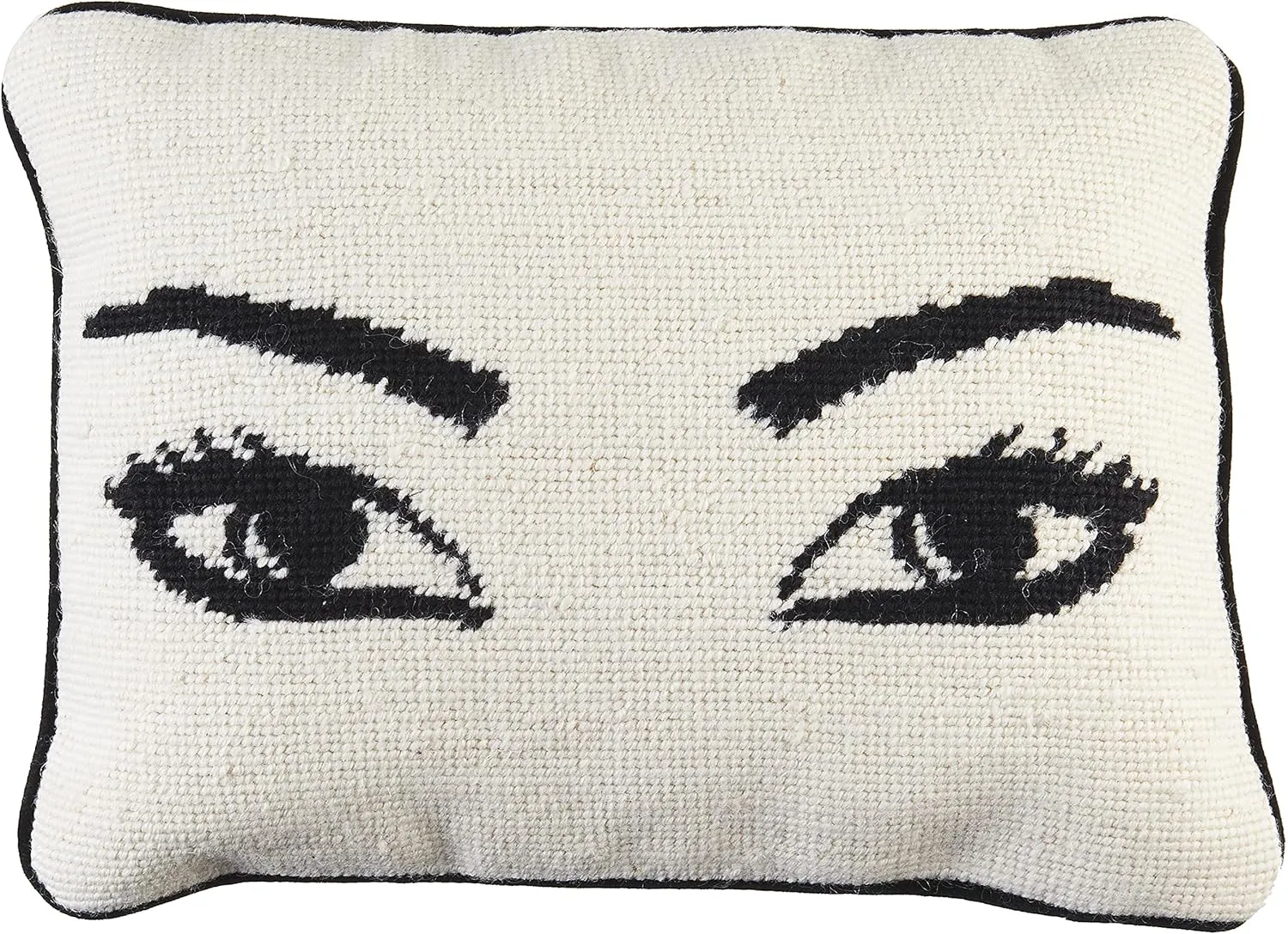 Jonathan Adler Eyes Needlepoint Throw Pillow, 1 Count (Pack of 1), Natural