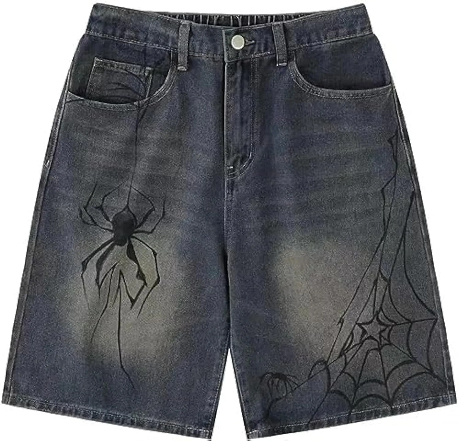 Jorts Women Baggy Vintage Acid Wash Jean Shorts Grunge Fashion Casual Wide Leg Y2K Pants Streetwear Men Unisex