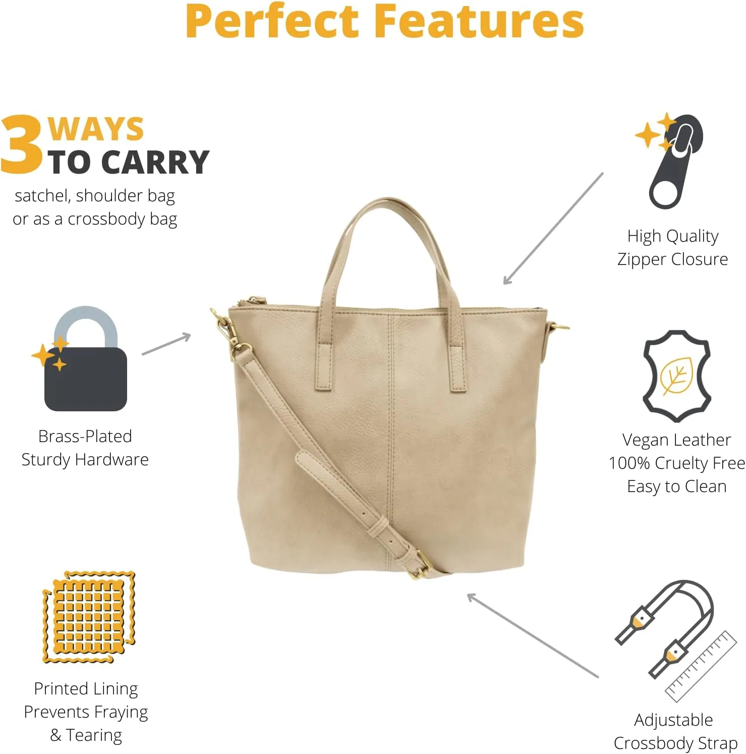 Joy Susan Women's Kim Top-Zip: Medium Tote Handbag