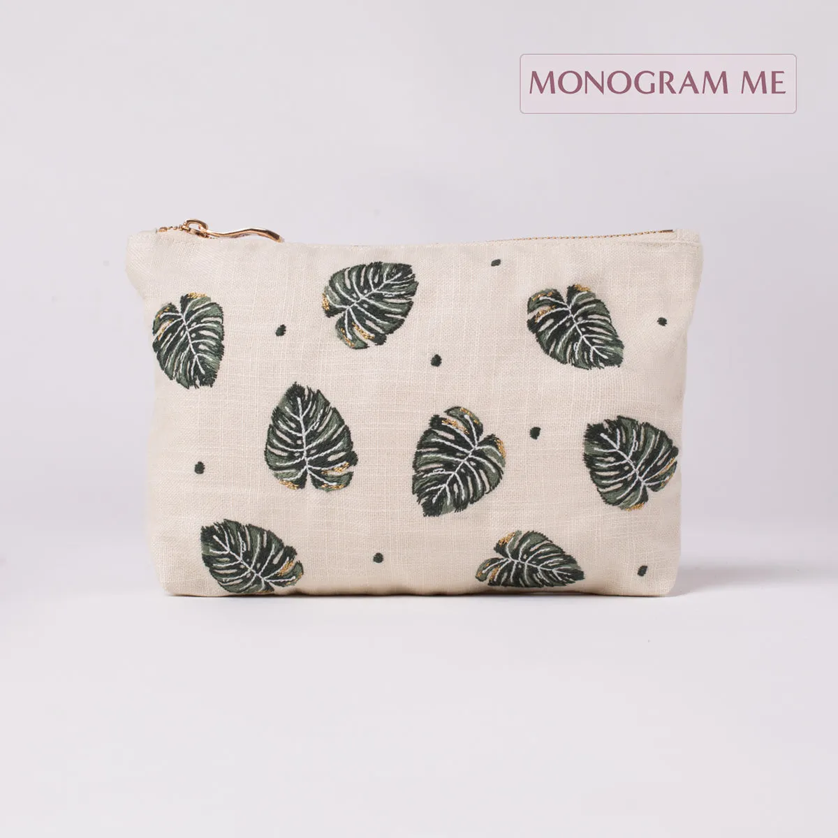 Jungle Leaf Natural Makeup Bag