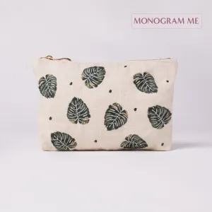 Jungle Leaf Natural Makeup Bag