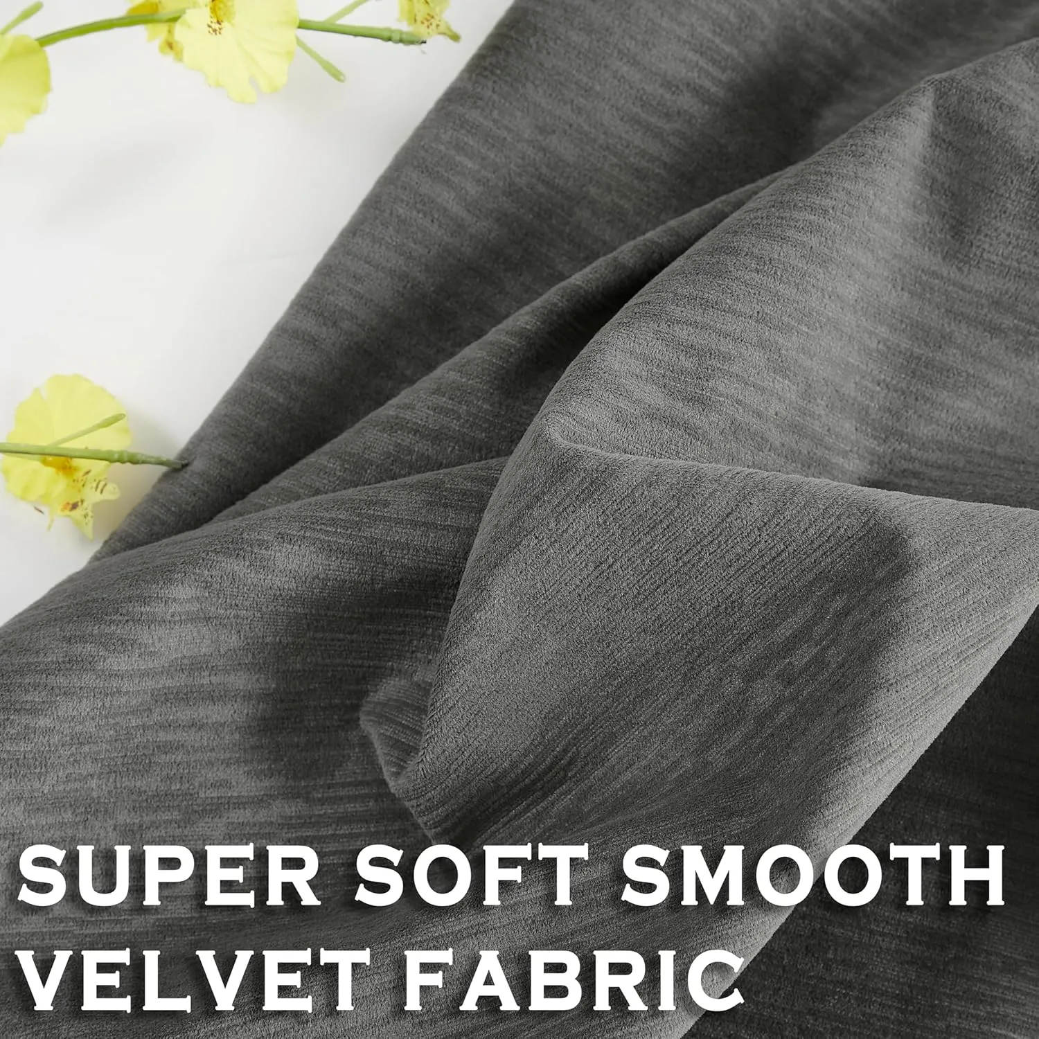 Kayne Studio Back Tab Velvet Pinch Pleated Curtains 84 Inch Long,Room Darkening Thermal Insulated Noise Reducing Window Treatments Drapesfor Living Room Pewter Gray,22 Hooks,2 Panels,38" x 84"