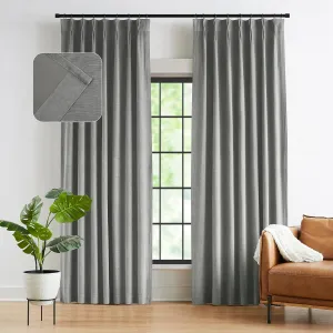 Kayne Studio Back Tab Velvet Pinch Pleated Curtains 84 Inch Long,Room Darkening Thermal Insulated Noise Reducing Window Treatments Drapesfor Living Room Pewter Gray,22 Hooks,2 Panels,38" x 84"