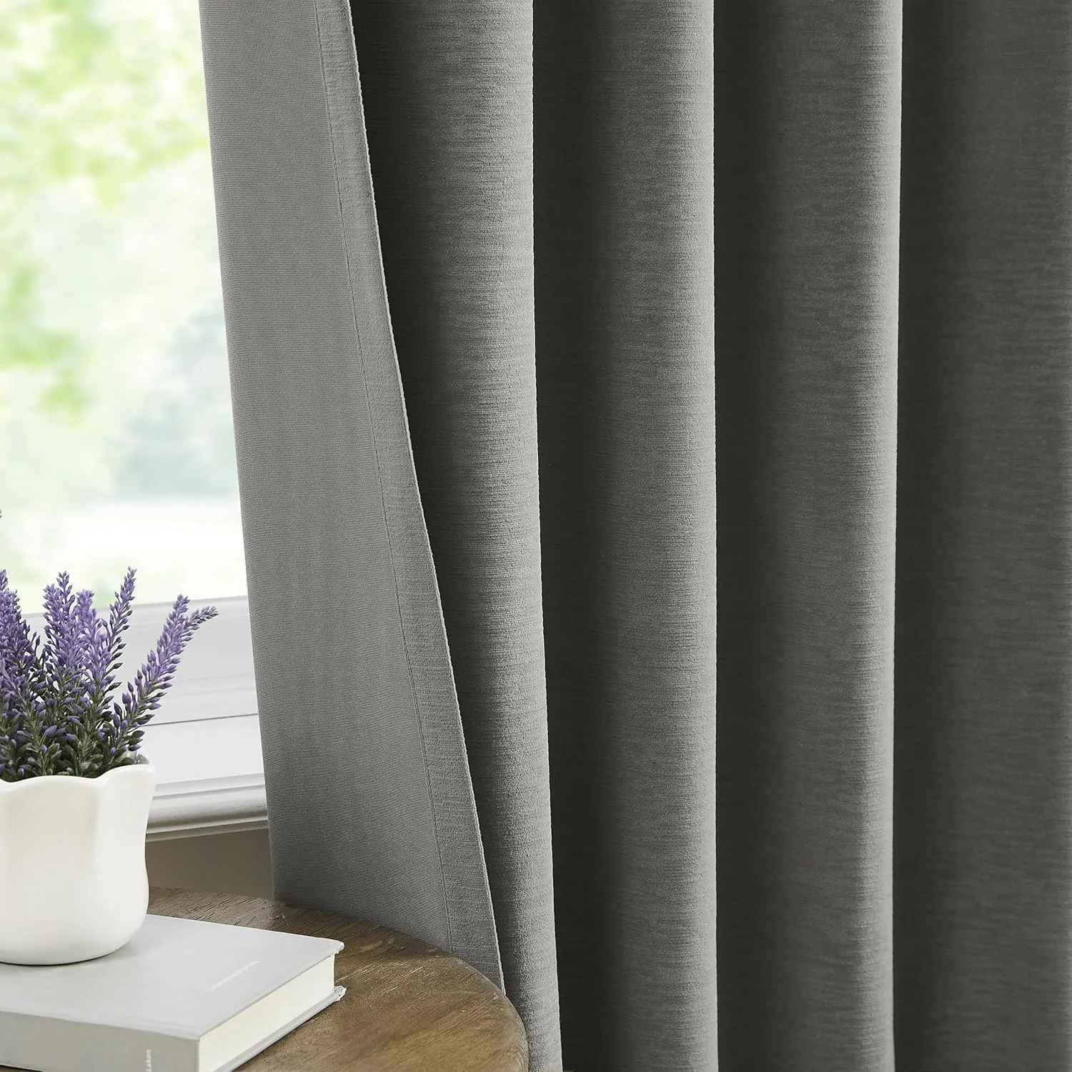 Kayne Studio Back Tab Velvet Pinch Pleated Curtains 84 Inch Long,Room Darkening Thermal Insulated Noise Reducing Window Treatments Drapesfor Living Room Pewter Gray,22 Hooks,2 Panels,38" x 84"