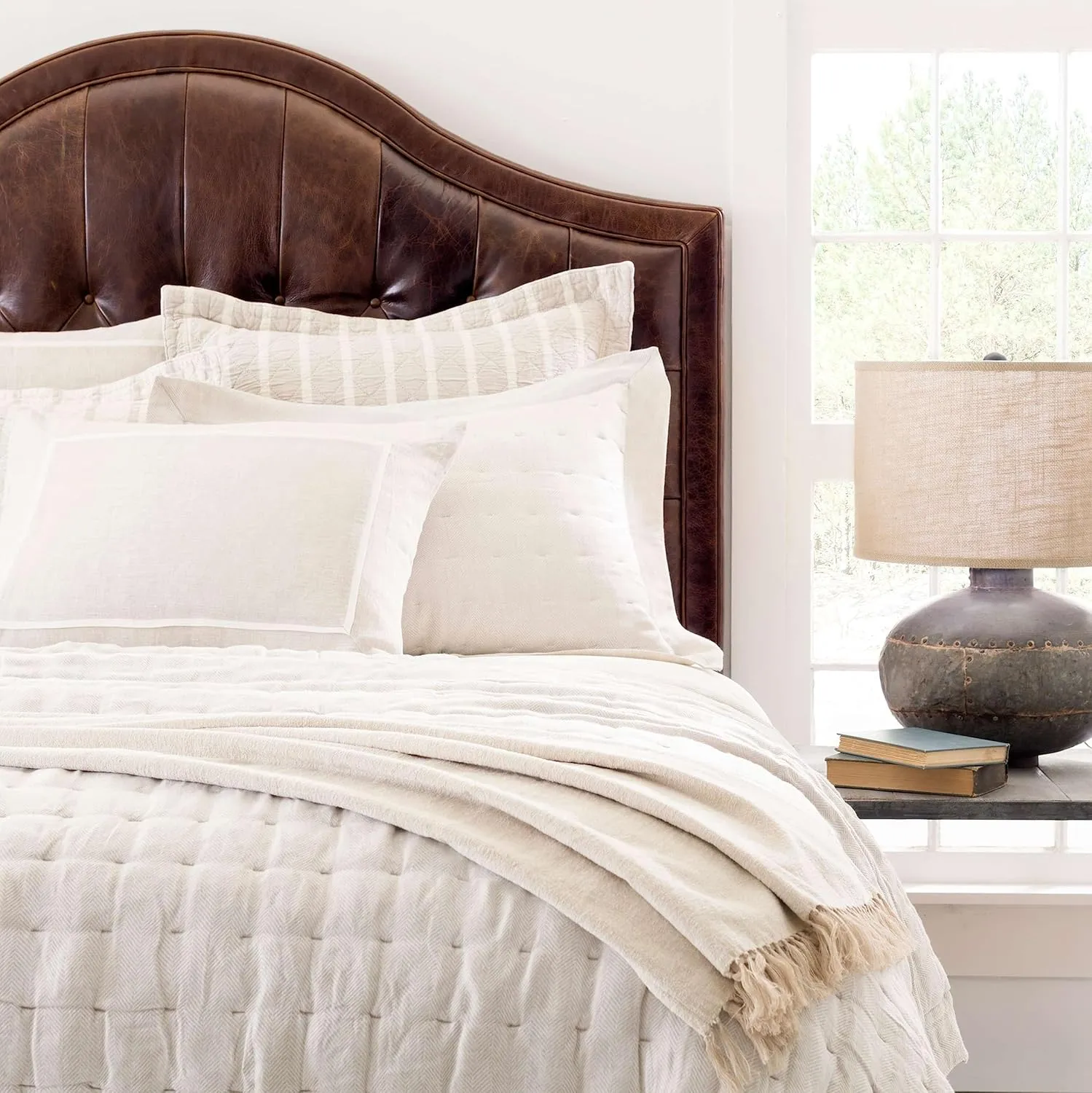 Keaton Linen Natural Duvet Sham, King Size, Neutral Solid Pattern