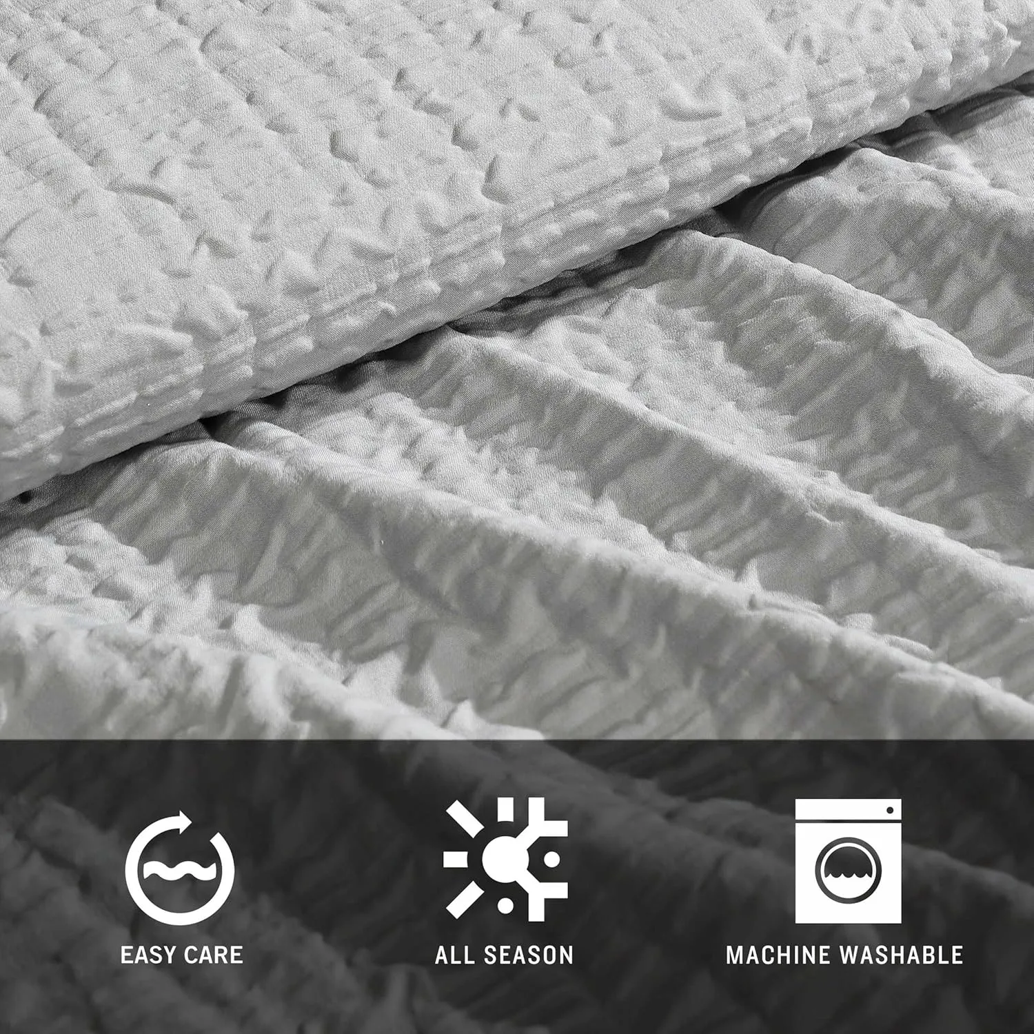 Kenneth Cole - Full/Queen Comforter Set, Soft Embossed Bedding with Matching Shams, Modern Home Decor, Oeko-Tex Certified (Serenity Wavy Lines Grey, Full/Queen)