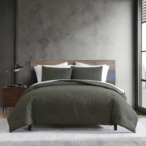 Kenneth Cole - King Duvet Cover Set, Soft Embossed Bedding with Matching Shams, Modern Home Decor, Oeko-Tex Certified (Houndstooth Green, King)