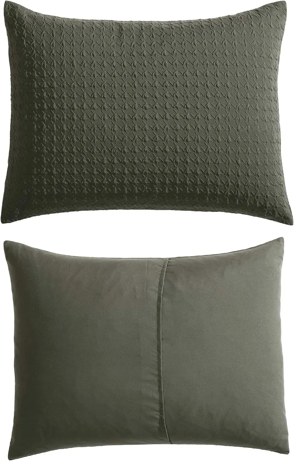 Kenneth Cole - King Duvet Cover Set, Soft Embossed Bedding with Matching Shams, Modern Home Decor, Oeko-Tex Certified (Houndstooth Green, King)