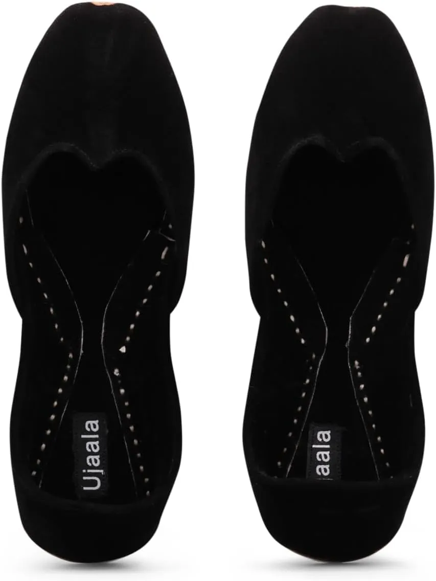 Khussa Women's Velvet Indian Wedding Bridal Mojari Juti Punjabi Plain Jutti Plain Khussa