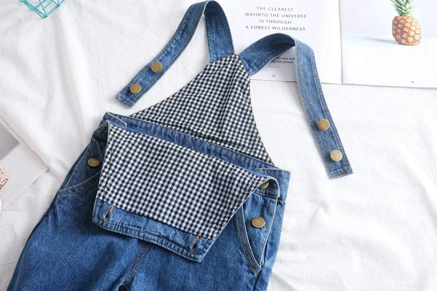 KIDSCOOL SPACE Baby Boy Girl Jean Overalls,Toddler Ripped Denim Cute Workwear