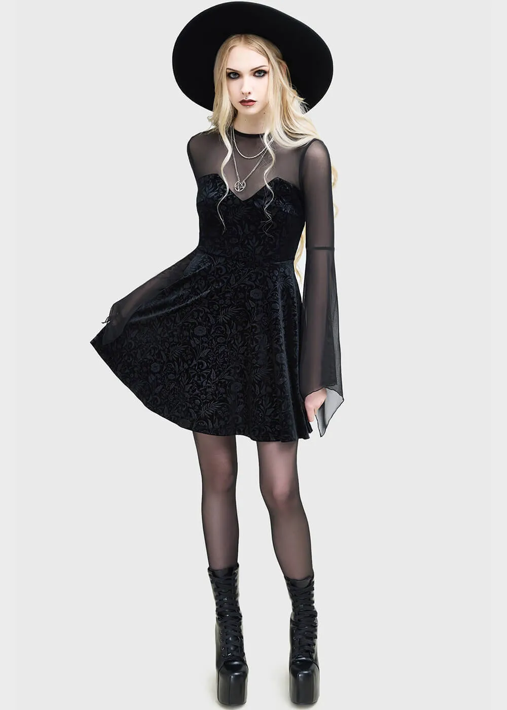 Killstar Enigma Garden Dress Black