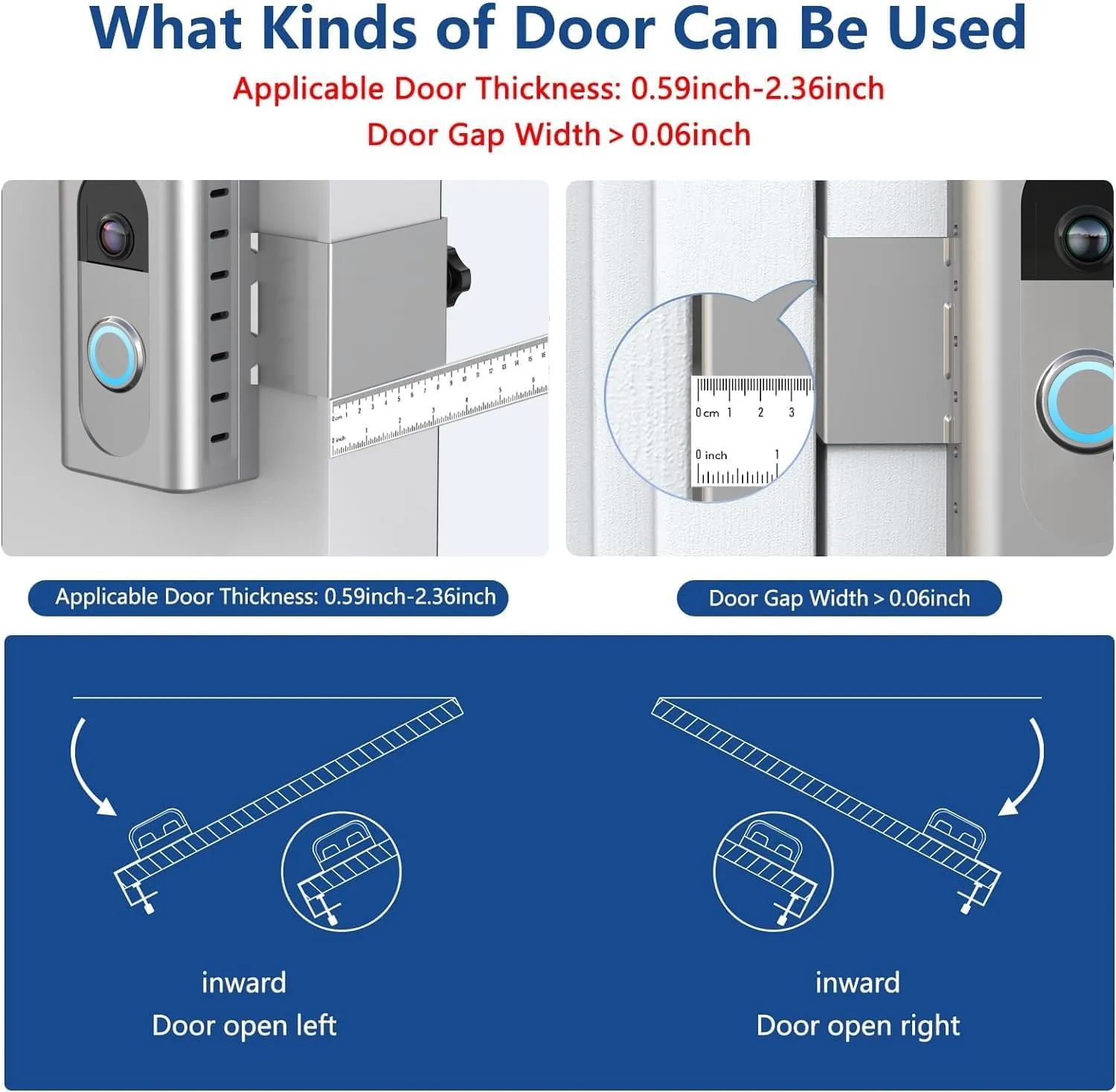 KIMILAR Anti-Theft Video Doorbell Mount Compatible with Most Wireless Video Doorbell, Adjustable Mounting Bracket Accessories for Houses, Apartments, Businesses