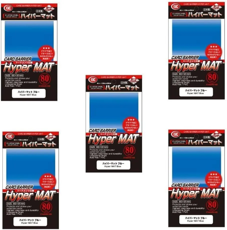 KMC Hyper Matte Sleeves BlueÃƒÂ—5 Sets (5 Packs/total 400 Sheets) (Japan Import) Made in Japan by KMC