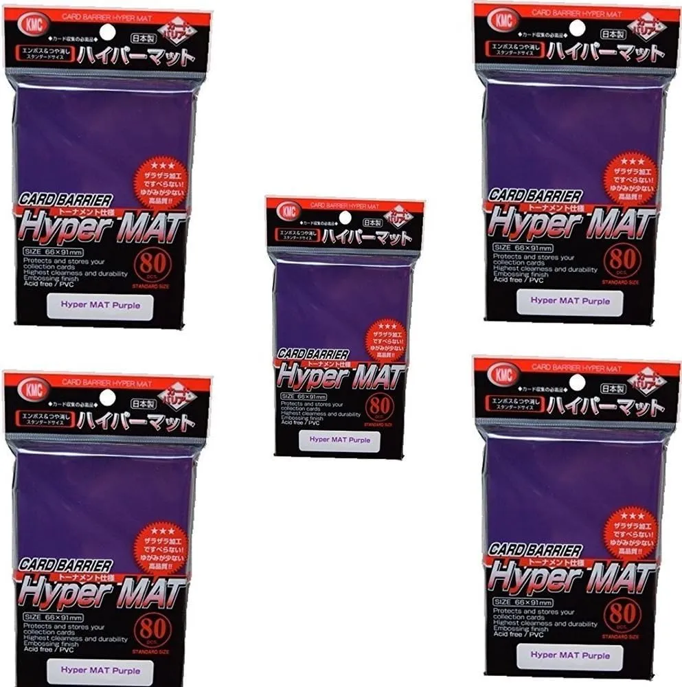 KMC Hyper Matte Sleeves Purple ×5 Sets (5 Packs/Total 400 Sheets) (Japan Import)