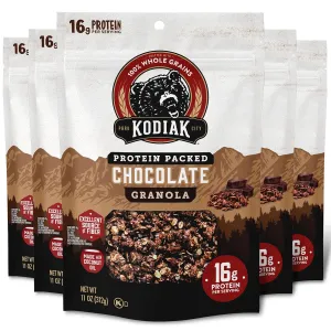 Kodiak Cakes Granola Pouch, Chocolate, High Protein, 100% Whole Grains (Pack of 5 pouches)