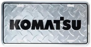 Komatsu Diamond Plated Embossed Metal License Plate Tag