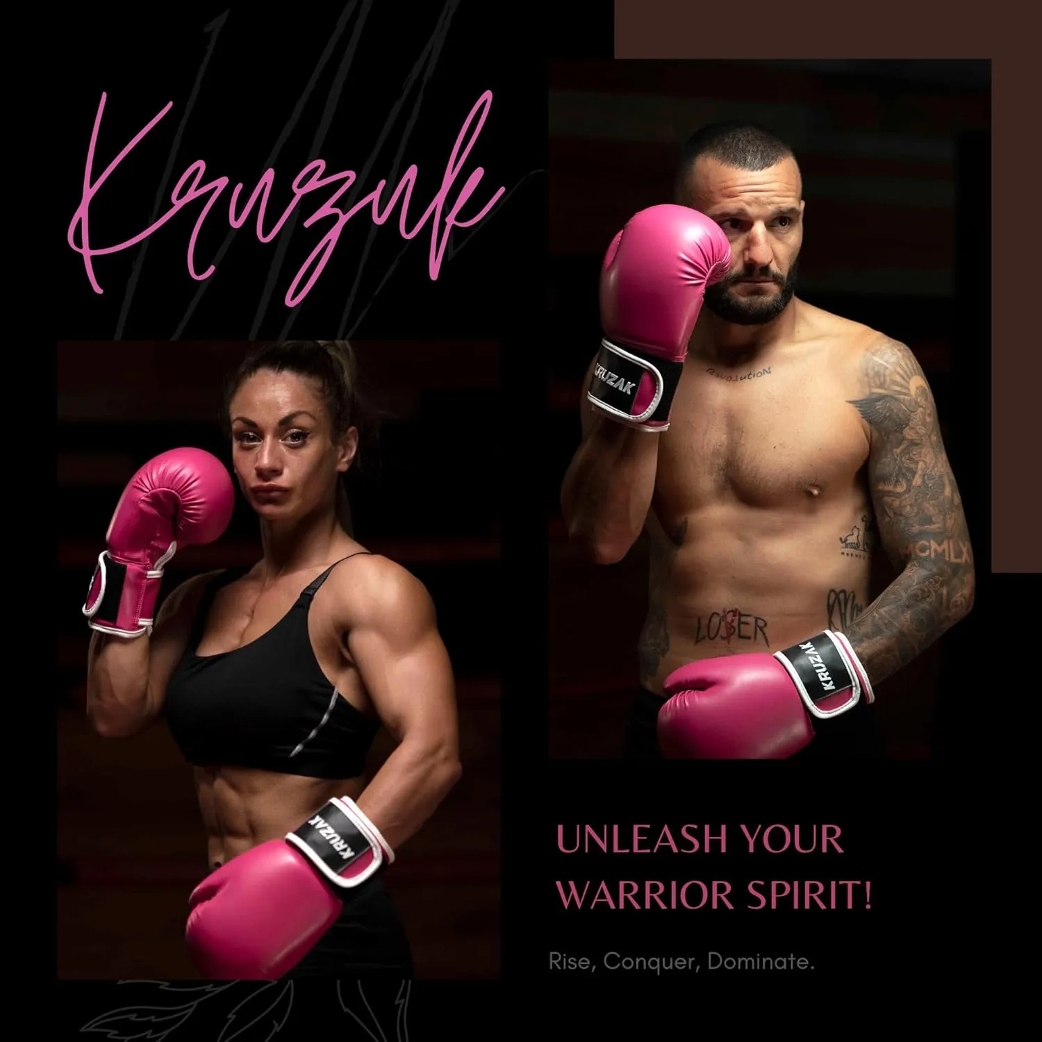 Kruzak Boxing Gloves for Men & Women, Sparring & Kickboxing Gloves, Muay Thai & MMA Gloves, 8-16 oz