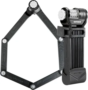 Kryptonite Keeper 585 Folding Combo Bike Lock, Compact High Security Anti-Theft Foldable Bicycle Lock with 4-Digit Resettable Combination and Mount for E-Bikes Scooter Road Mountain Bikes, 85cm(33 in)