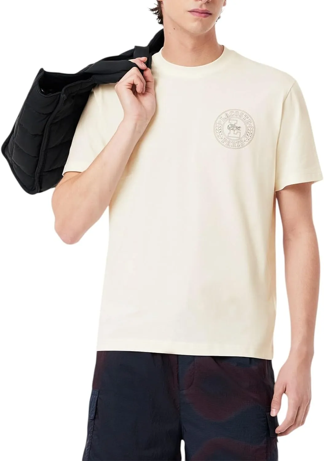 Lacoste Men's Classic Fit Embossed Croc Ribbed Collar T-Shirt