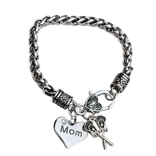 Lacrosse Mom Charm Bracelet - Pick Charm
