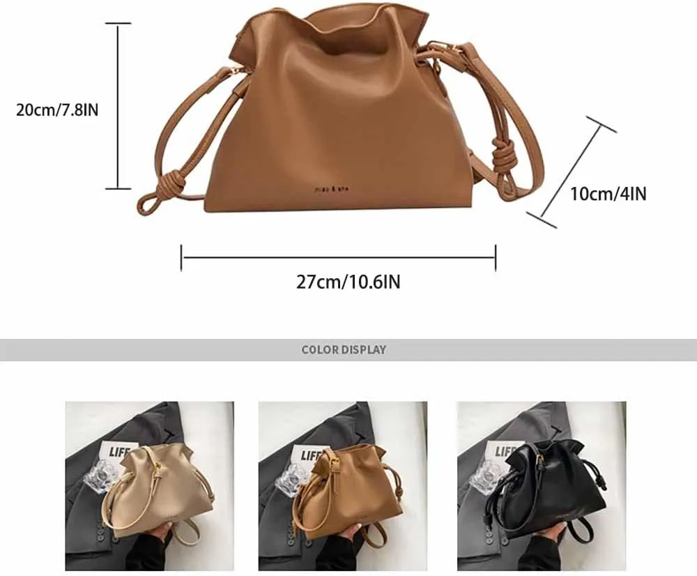 Ladies' Fashionable Minimalist Drawstring Bucket Bag - Stylish and Versatile Handbag for Women