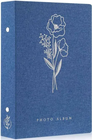 Lanpn Photo Album 4x6 300 Pockets, Linen Photo Albums Holds 300 Horizontal Pictures Only Blue