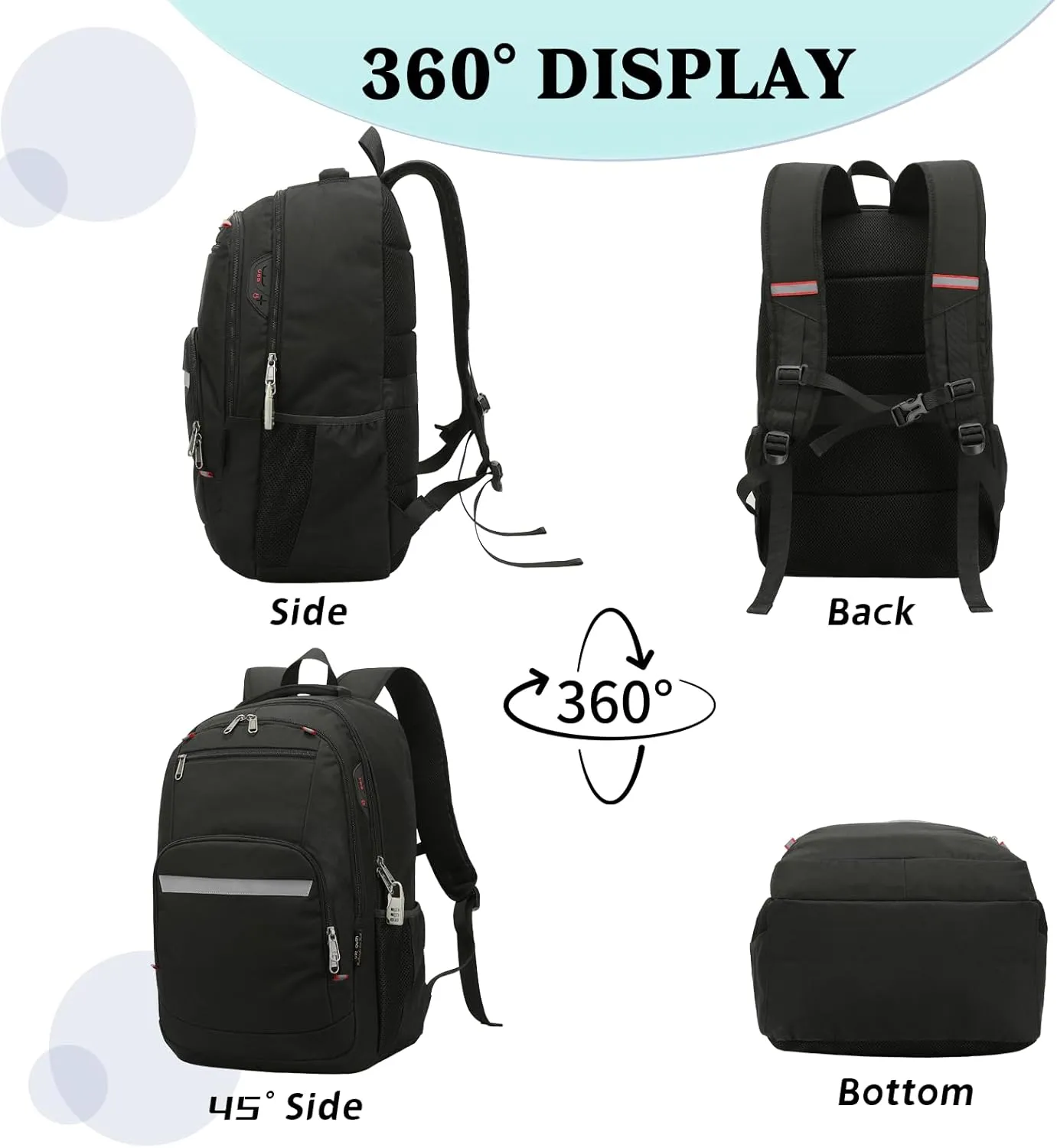 Laptop Backpack Anti Theft College School Computer Bag Large Backpack for Men and Women Water Resistant Business Work Travel Bag Fits 17 Inch Laptop