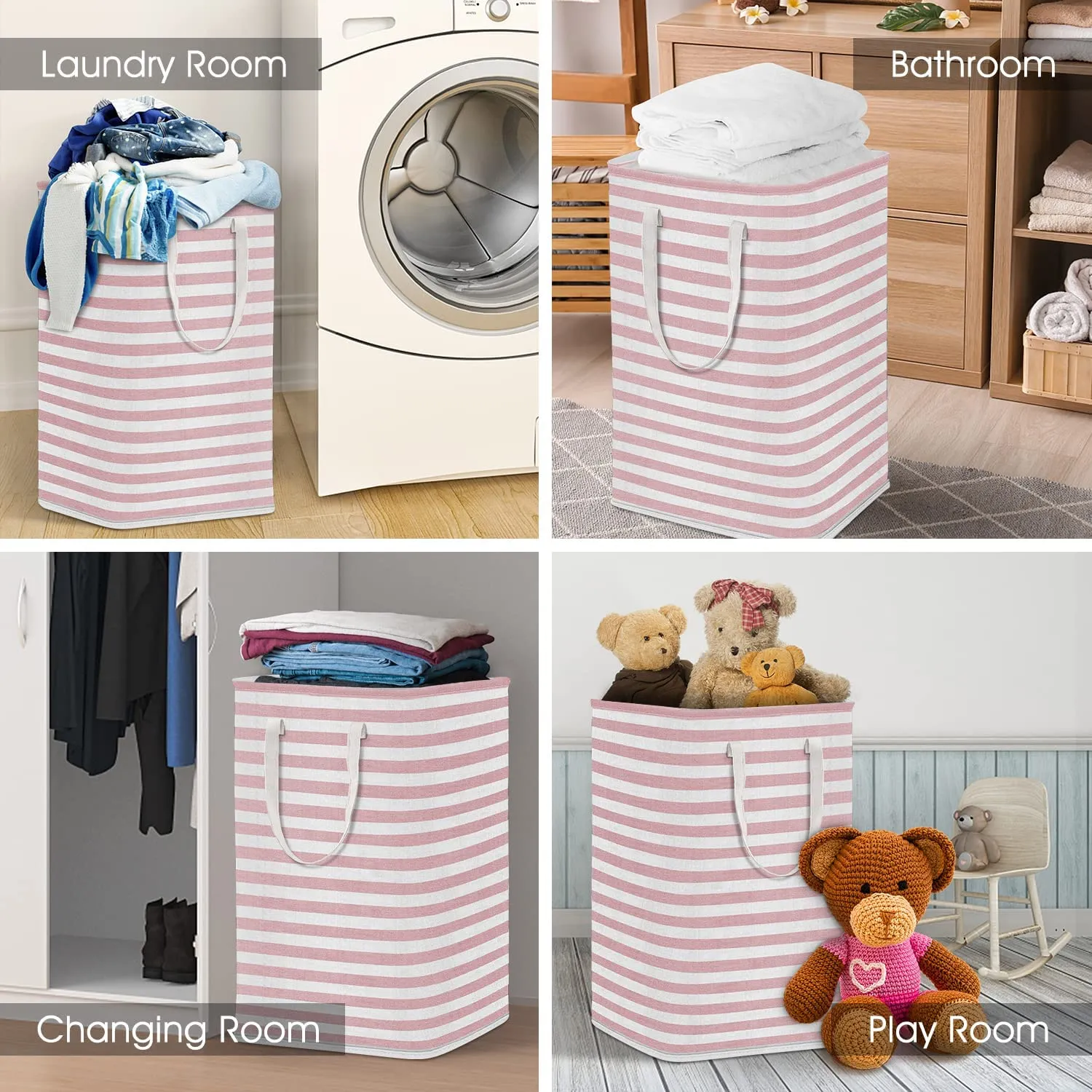 Large Foldable Tall Laundry Basket Storage Basket