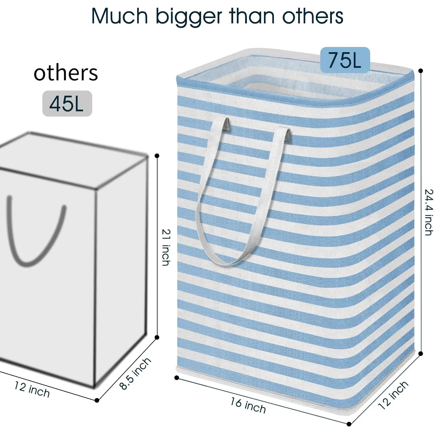 Large Foldable Tall Laundry Basket Storage Basket