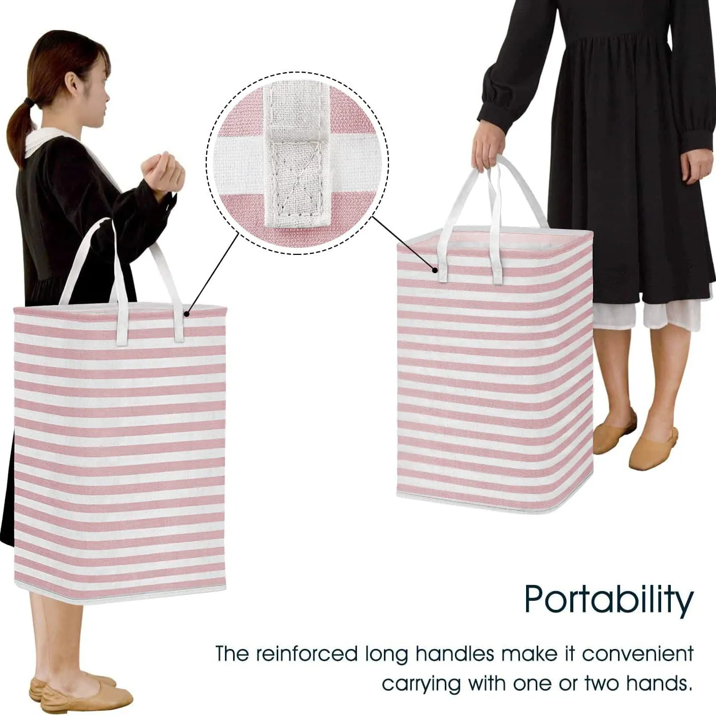 Large Foldable Tall Laundry Basket Storage Basket
