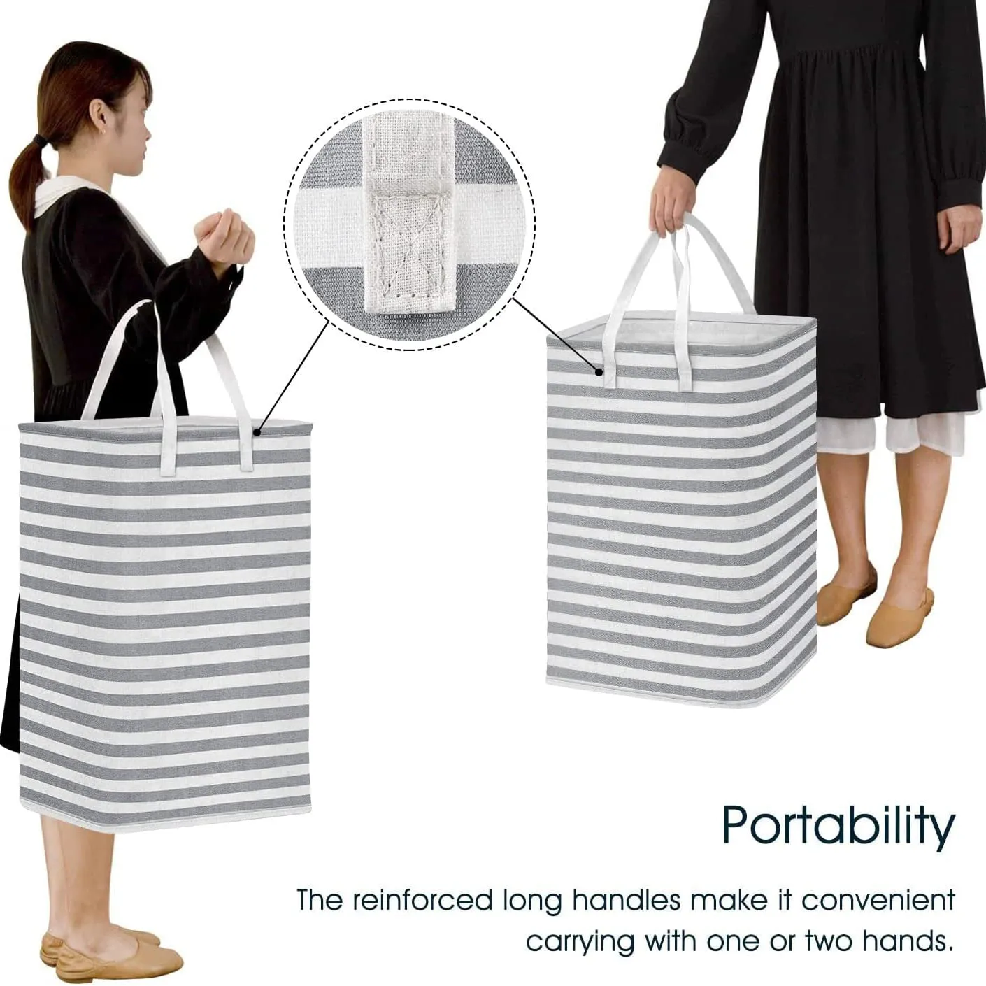 Large Foldable Tall Laundry Basket Storage Basket