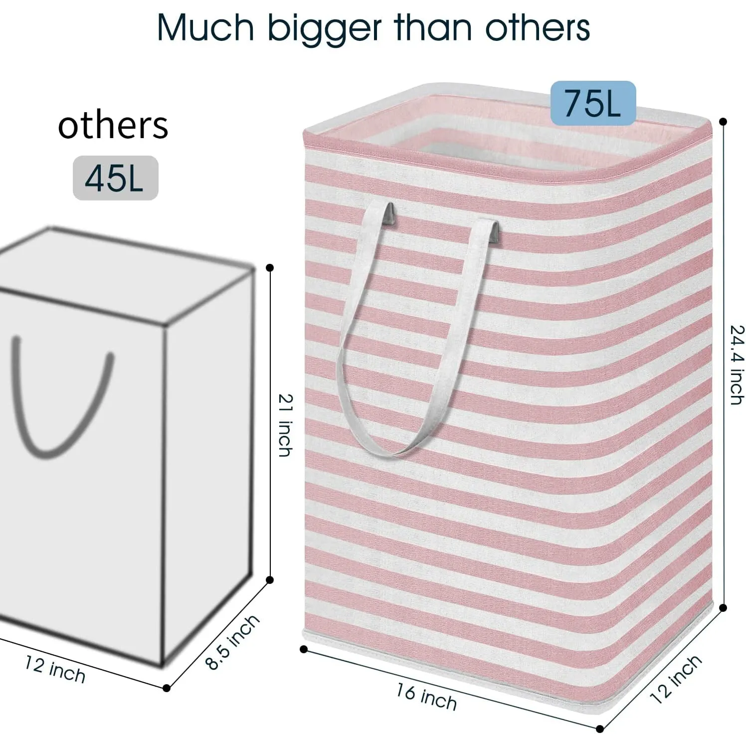 Large Foldable Tall Laundry Basket Storage Basket