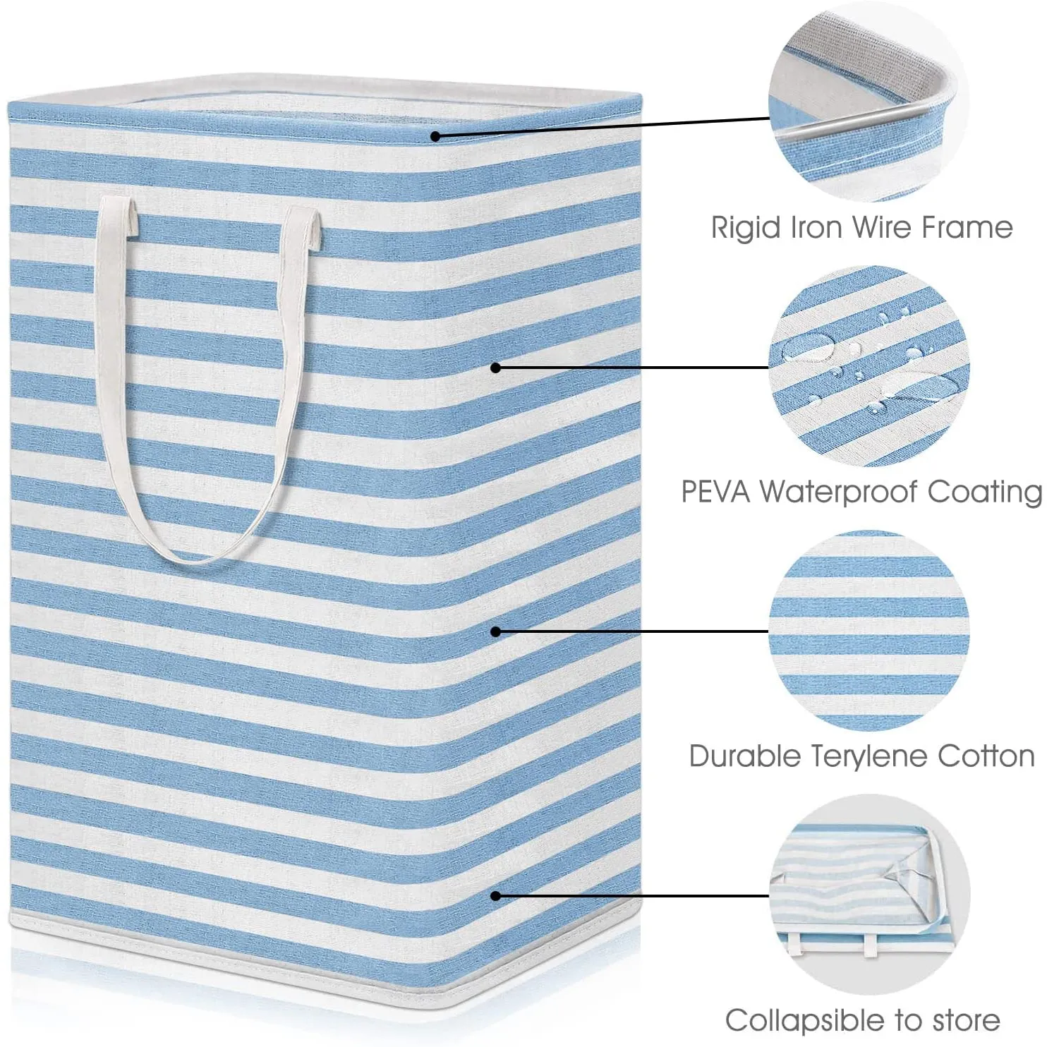 Large Foldable Tall Laundry Basket Storage Basket