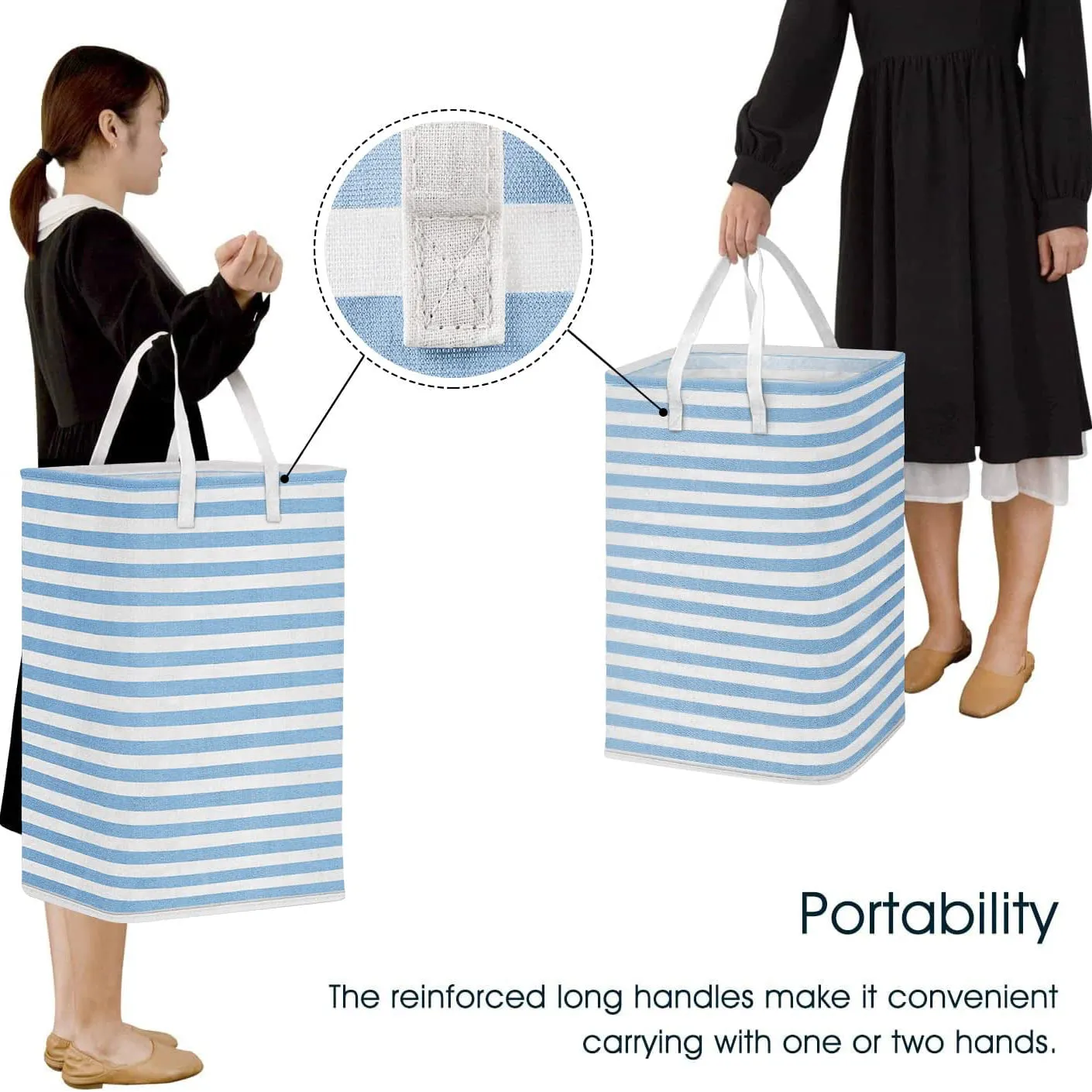 Large Foldable Tall Laundry Basket Storage Basket