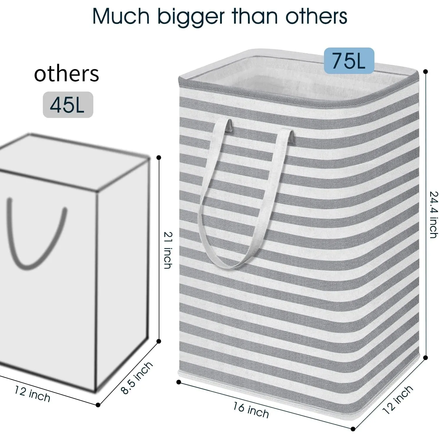 Large Foldable Tall Laundry Basket Storage Basket