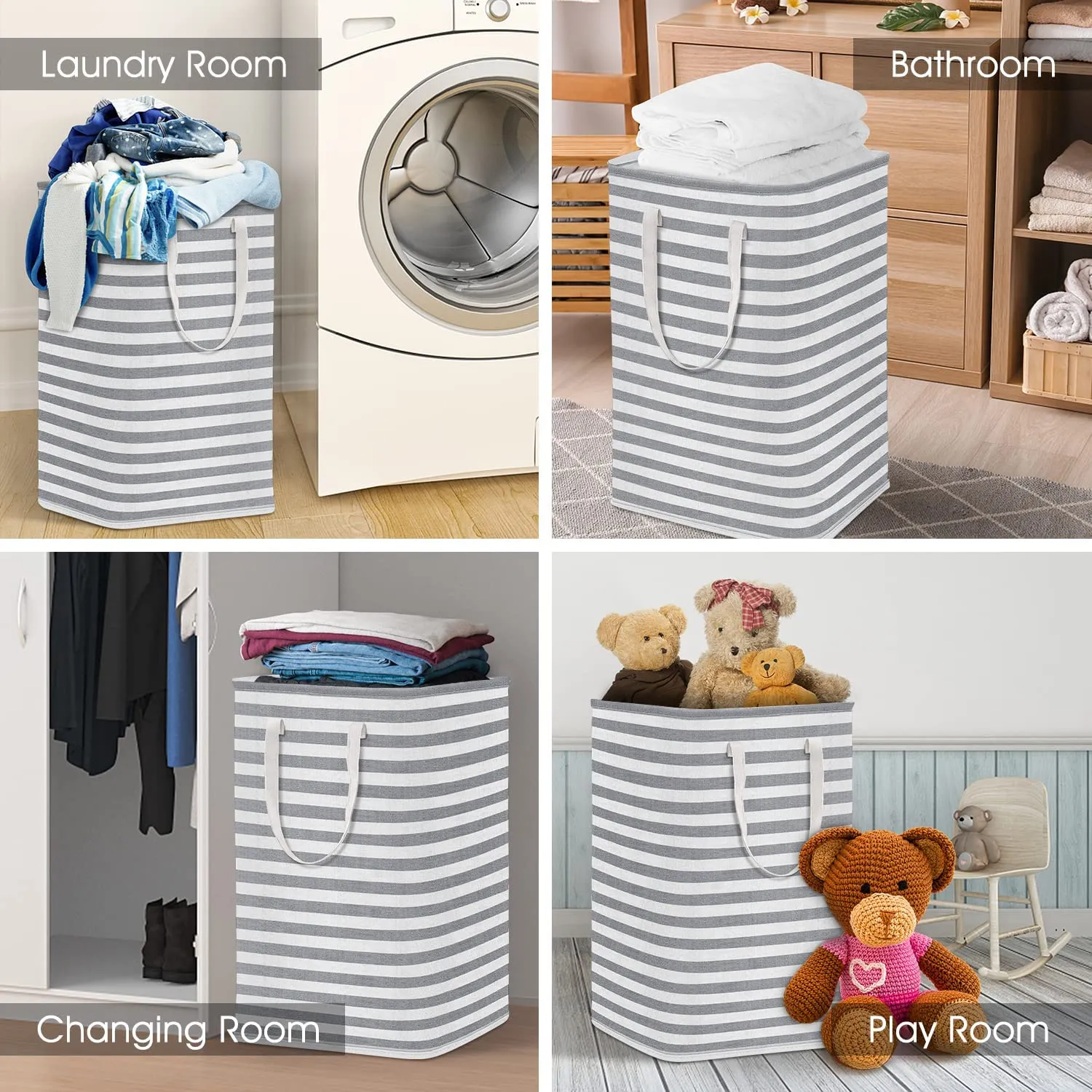 Large Foldable Tall Laundry Basket Storage Basket