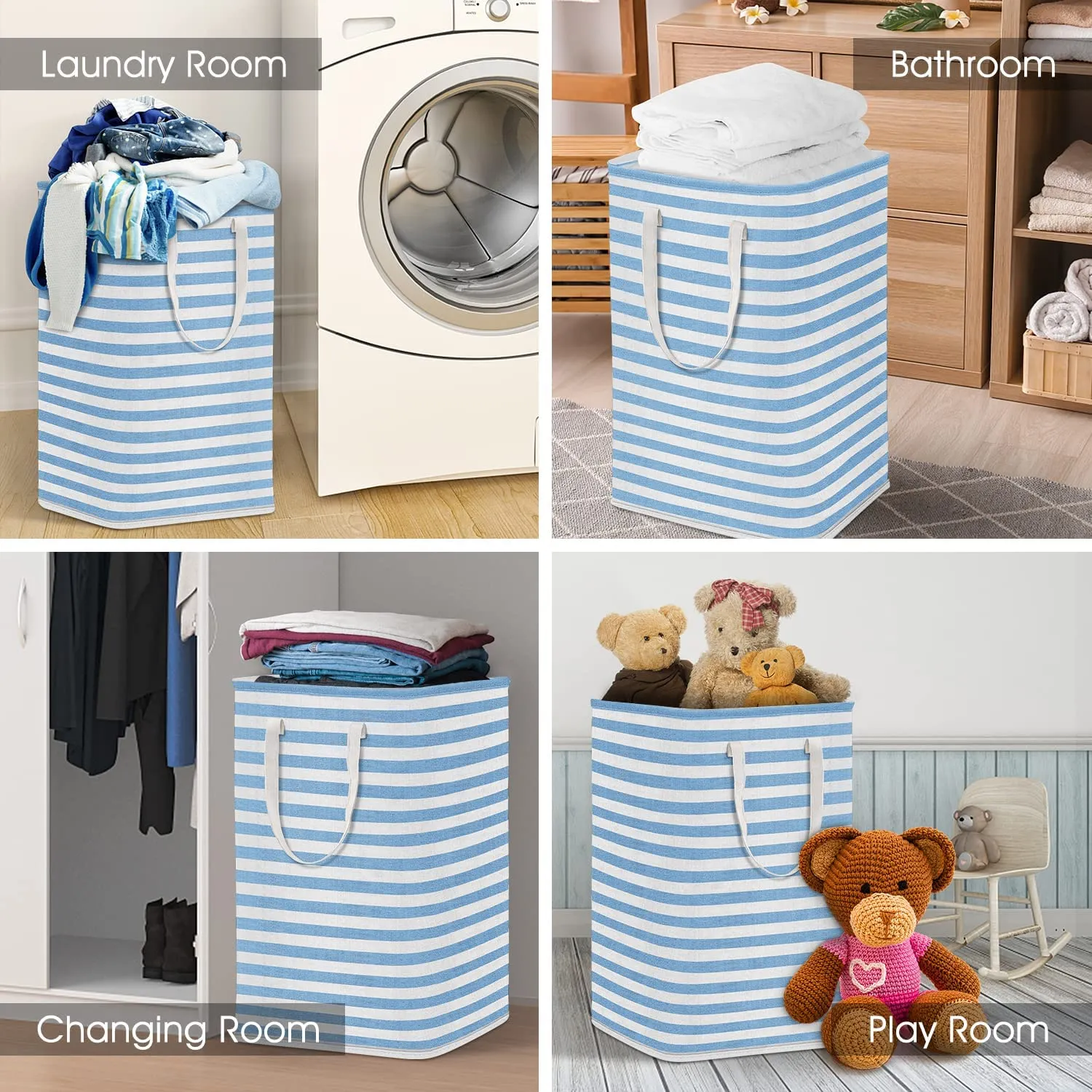 Large Foldable Tall Laundry Basket Storage Basket