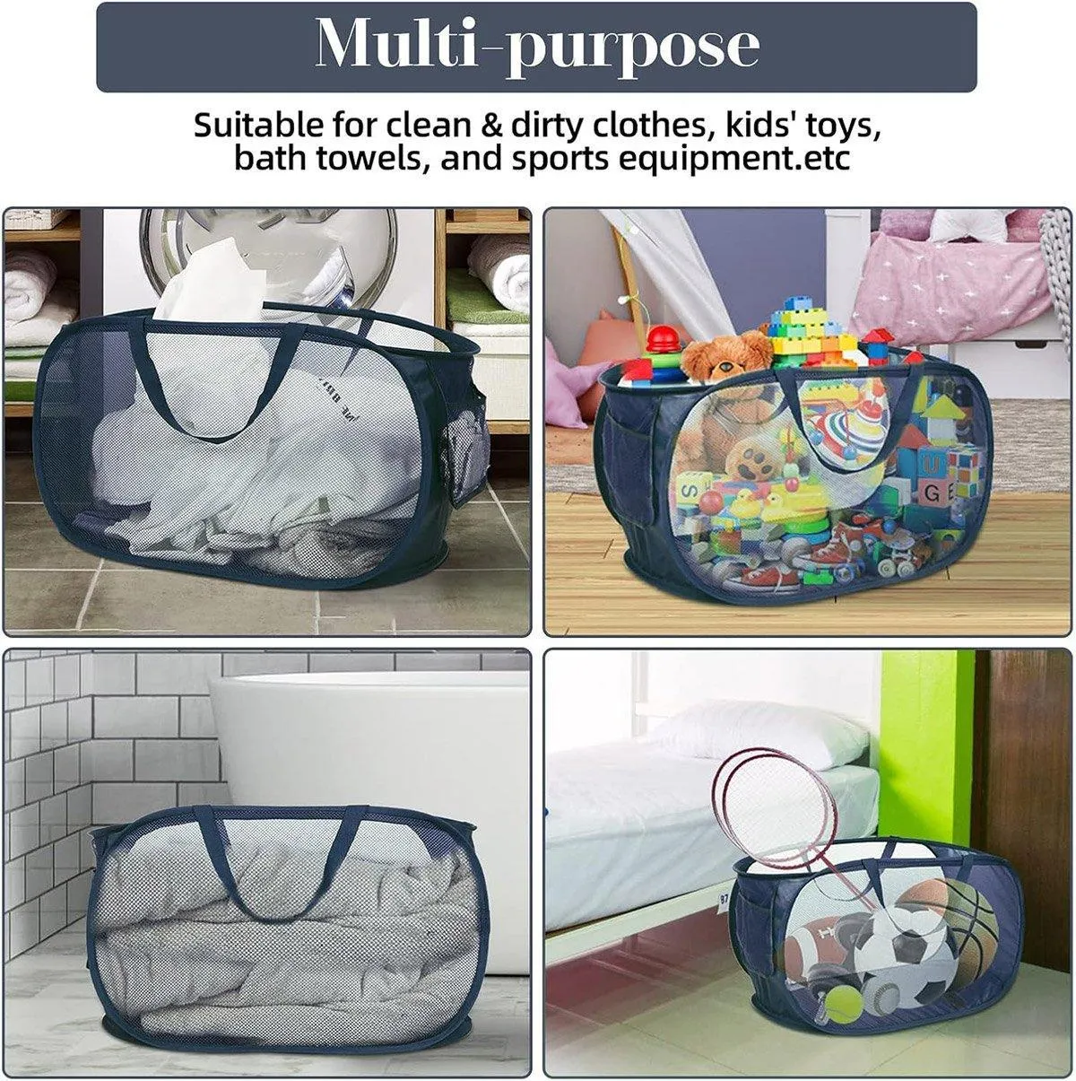 Large Folding Laundry Basket Collapsible Storage Organizer Dirty Clothes Hamper